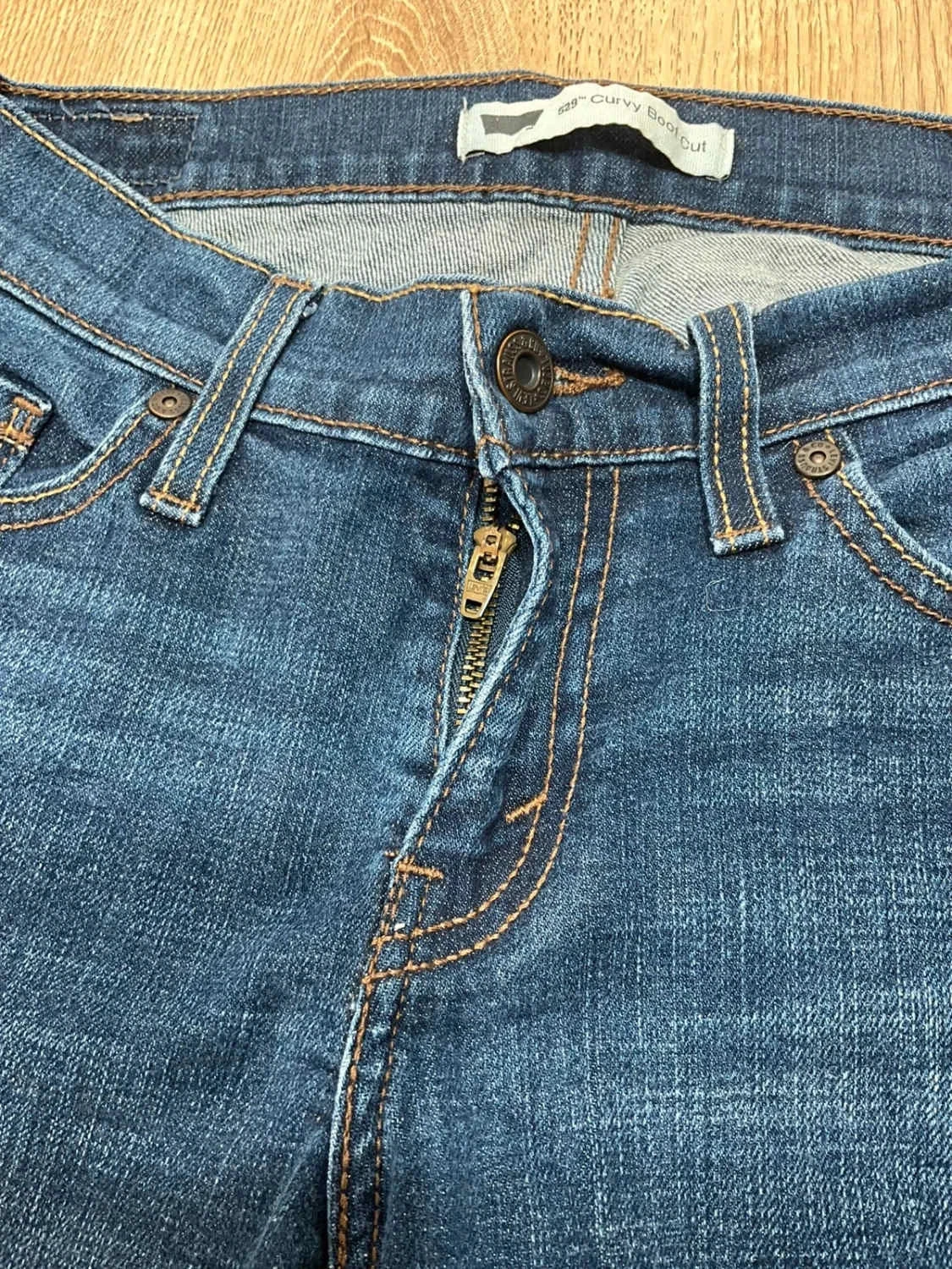 Short en jean Levi's 529 Curvy Boot Cut Femme Vintage 99% Coton Bleu foncé Slv023 – photo 8